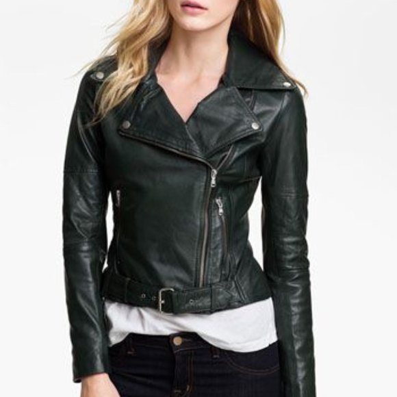 Kenna T Leather Moto Jacket with Zip Off Sleeves - Picture 6 of 6